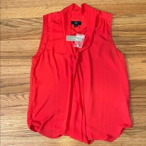 J. Crew Vibrant Coral Red Sleeveless Blouse